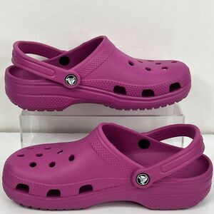 Crocs Clogs Men 6 Women 8 Hot Pink Slip On Water Shoes Classic Adult Unisex